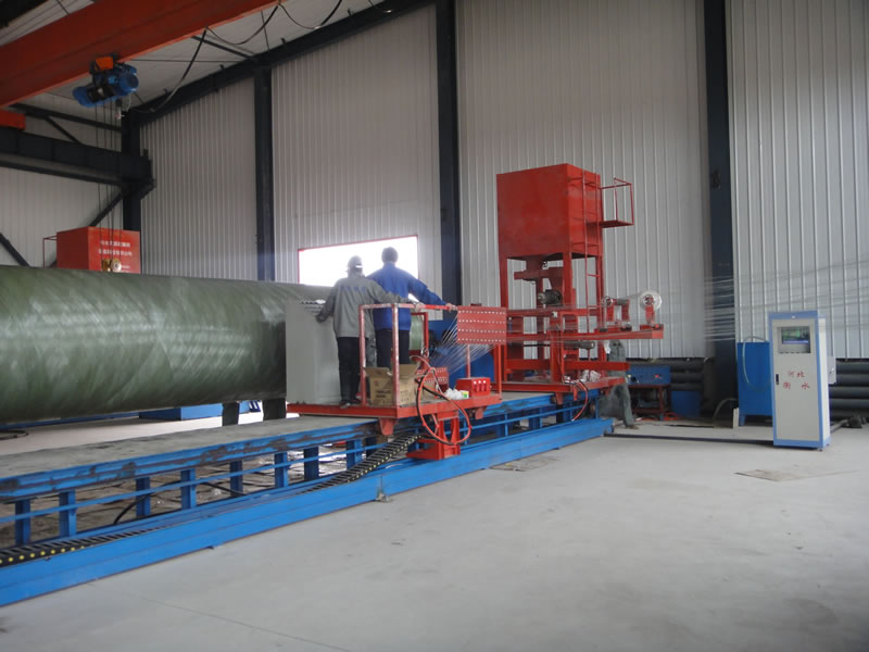 Pipe winding machine production line with sand system